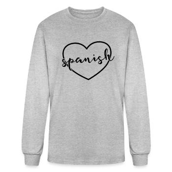 Spanish Heart Foreign Language Spanish Teacher - Men's Long Sleeve T-Shirt - heather gray - Front