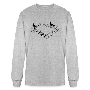 Optical Illusion Architect Penrose Steps Illusion - Men's Long Sleeve T-Shirt - heather gray - Front