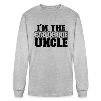 I'm The Favorite Uncle Best Uncle Ever Men's - Men's Long Sleeve T-Shirt - heather gray - Front