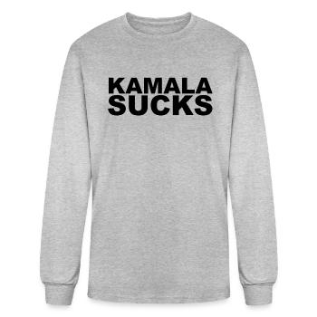 Kamala Sucks Anti-Kamala Hate Kamala Harris - Men's Long Sleeve T-Shirt - heather gray - Front