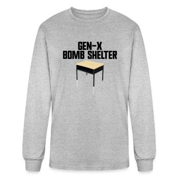 Gen-X Bomb Shelter Funny Generation X Bomb Shelter - Men's Long Sleeve T-Shirt - heather gray - Front
