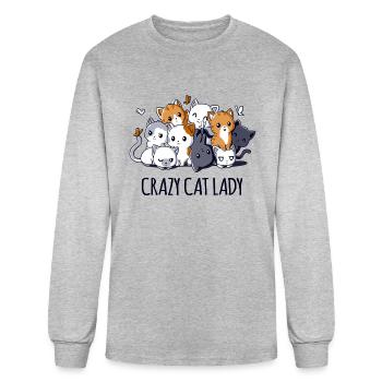 Crazy Cat Lady - Men's Long Sleeve T-Shirt - heather gray - Front