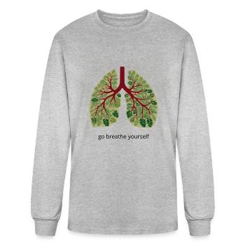 Breathe Nature - Men's Long Sleeve T-Shirt - heather gray - Front
