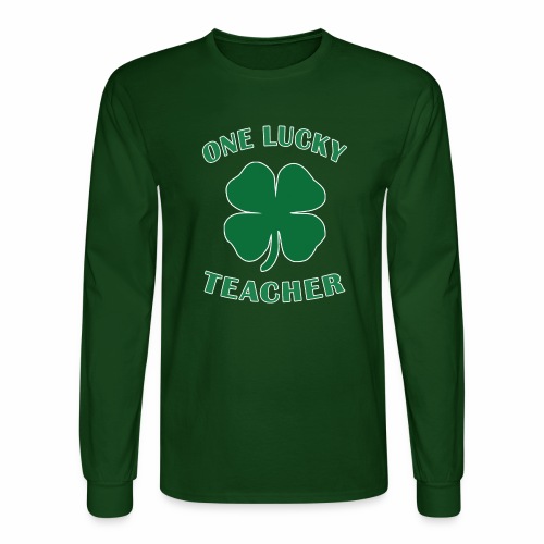 Lucky Teacher St Patrick Day Irish Shamrock gift. - Men's Long Sleeve T-Shirt