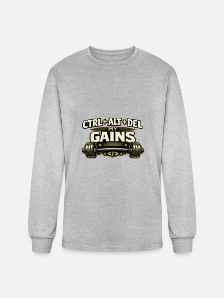 Ctrl Alt Del My Gains - Men's Long Sleeve T-Shirt - heather gray