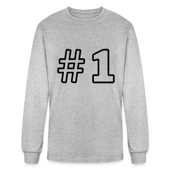 #1 Hashtags Number One - Men's Long Sleeve T-Shirt - heather gray - Front