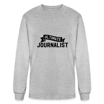 Newspaper Journalism Reporter Journalist Press - Men's Long Sleeve T-Shirt - heather gray - Front