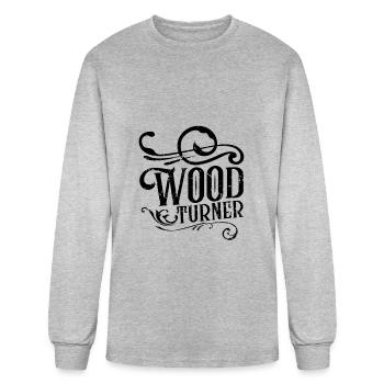 Woodturning Turn Timber Wood Turning - Men's Long Sleeve T-Shirt - heather gray - Front