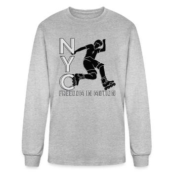 NYC - Freedom In Motion - Men's Long Sleeve T-Shirt - heather gray - Front