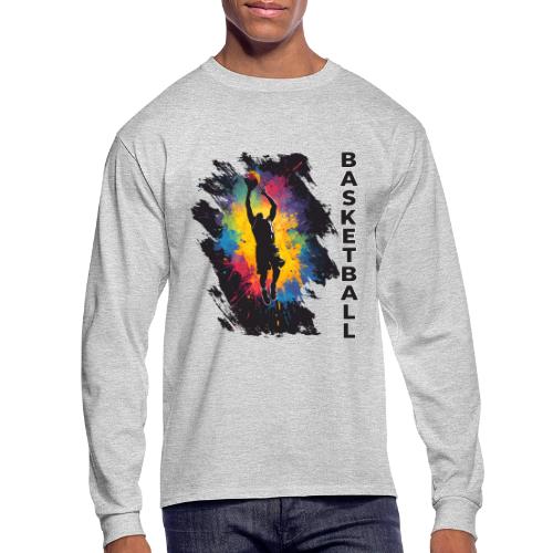 High Energy Basketball Paint Splatter Art - Men's Long Sleeve T-Shirt