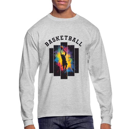 Basketball Slam Dunk Splash Design - Men's Long Sleeve T-Shirt