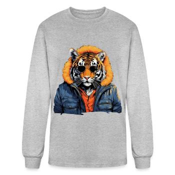Graffiti Style Siberian Tiger | Tiger Lovers - Men's Long Sleeve T-Shirt - heather gray - Front