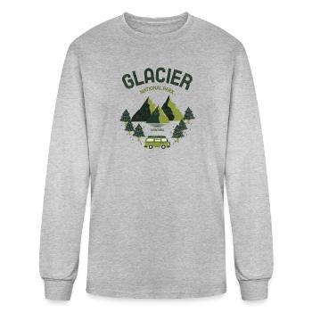 Glacier National Park Montana Voyage - T-shirt à manches longues Homme - gris chiné - Devant