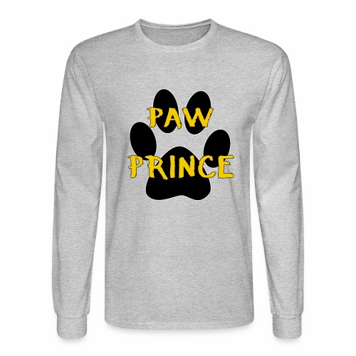 Paw Prince Funny Pet Footprint Animal Lover Pun - Men's Long Sleeve T-Shirt