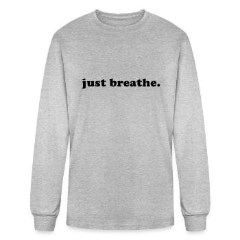 Just Breathe - Men's Long Sleeve T-Shirt - heather gray - Front