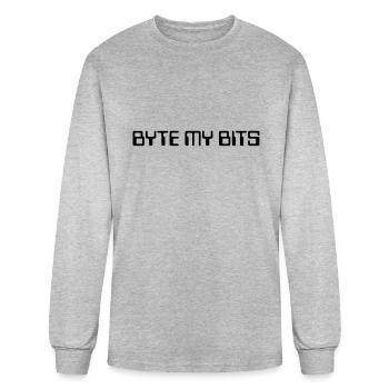 Byte My Bits - Men's Long Sleeve T-Shirt - heather gray - Front