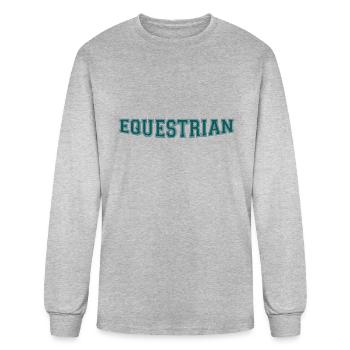 Equestrian Writing - Men's Long Sleeve T-Shirt - heather gray - Front