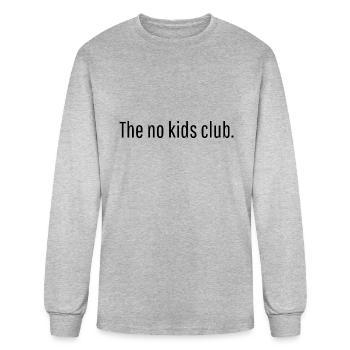 The No Kids Club Young Adult Gift - Men's Long Sleeve T-Shirt - heather gray - Front