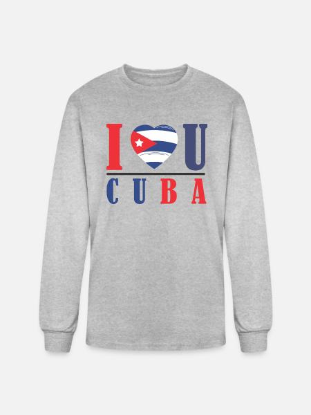 ILOVE CUBA - Men's Long Sleeve T-Shirt - heather gray