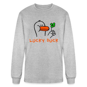 Lucky Duck - Men's Long Sleeve T-Shirt - heather gray - Front