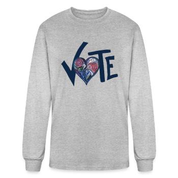 Vote - Men's Long Sleeve T-Shirt - heather gray - Front