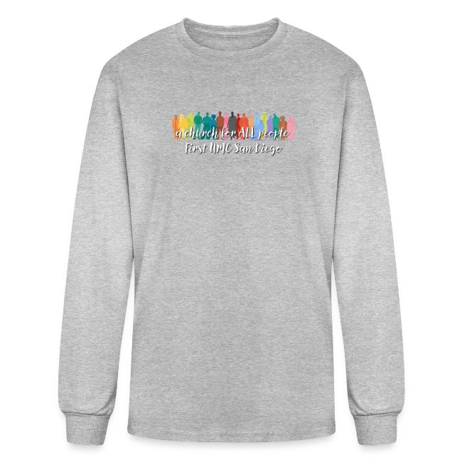 a church for all people - with colorful graphic