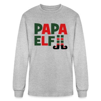 Papa Elf - Men's Long Sleeve T-Shirt - heather gray - Front