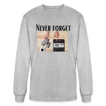 Never forget 90s 90s Never forget - Men's Long Sleeve T-Shirt - heather gray - Front