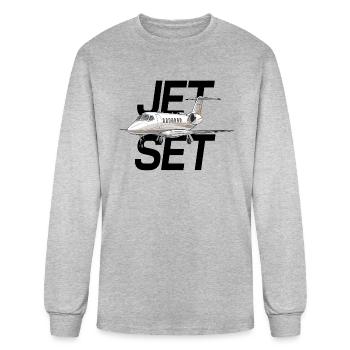 Jet Set - Men's Long Sleeve T-Shirt - heather gray - Front