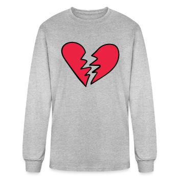 Broken heart - Men's Long Sleeve T-Shirt - heather gray - Front