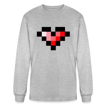 Big pixel heart - Men's Long Sleeve T-Shirt - heather gray - Front