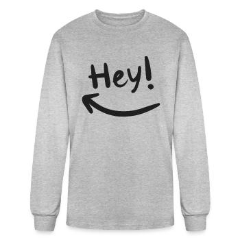 Hey Smiling - Men's Long Sleeve T-Shirt - heather gray - Front