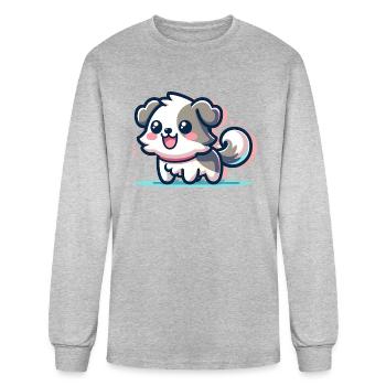 Border Collie - Men's Long Sleeve T-Shirt - heather gray - Front