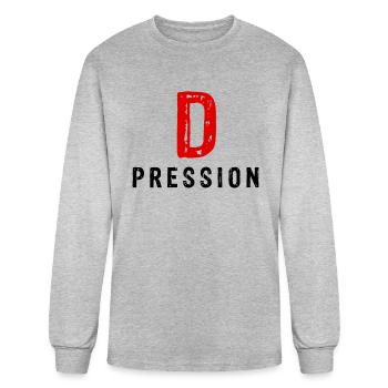 Depression text design - Men's Long Sleeve T-Shirt - heather gray - Front