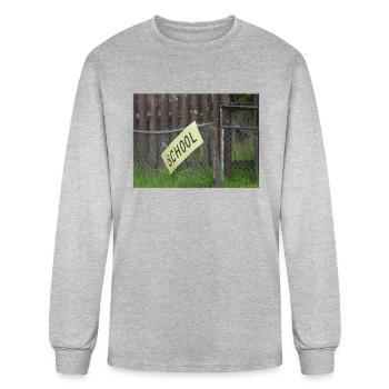Battered old school sign rural New Zealand - Men's Long Sleeve T-Shirt - heather gray - Front
