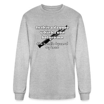 Is this a dagger William Shakespeare quotes yellow - Men's Long Sleeve T-Shirt - heather gray - Front