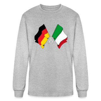 Flag of Germany and flag of Italy - Men's Long Sleeve T-Shirt - heather gray - Front