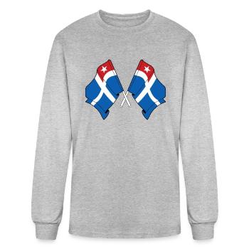 Two flags of island Crete - Men's Long Sleeve T-Shirt - heather gray - Front