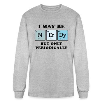 I May Be Nerdy - Men's Long Sleeve T-Shirt - heather gray - Front