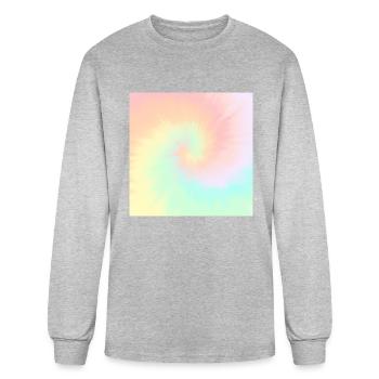 Tie Dye Pastel Swirl Tie Dye - Men's Long Sleeve T-Shirt - heather gray - Front