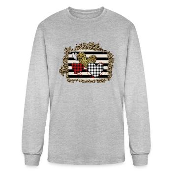 Love Hearts - Men's Long Sleeve T-Shirt - heather gray - Front