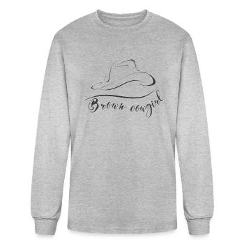Brown Cowgirl - Men's Long Sleeve T-Shirt - heather gray - Front