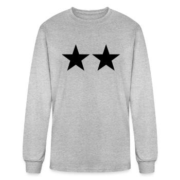2 Stars - Men's Long Sleeve T-Shirt - heather gray - Front