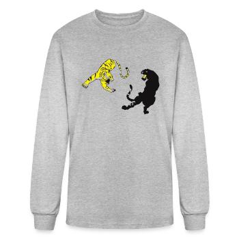 Yellow Peril Supports Black Power - Men's Long Sleeve T-Shirt - heather gray - Front