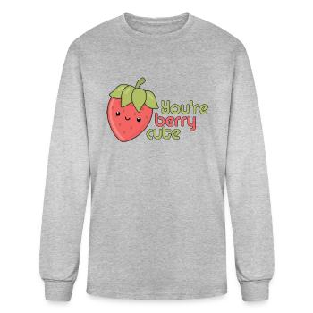 Funny "You're Berry Cute" - Men's Long Sleeve T-Shirt - heather gray - Front