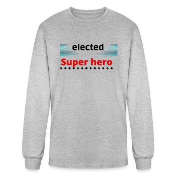 Élu super héros - Men's Long Sleeve T-Shirt - heather gray - Front