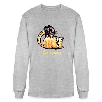 Go Away Rigth Meow - Men's Long Sleeve T-Shirt - heather gray - Front