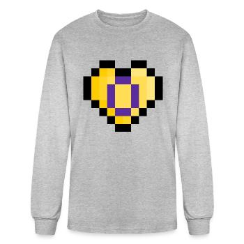 Pixel Intersex Heart - Men's Long Sleeve T-Shirt - heather gray - Front