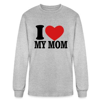 love Mom - Men's Long Sleeve T-Shirt - heather gray - Front