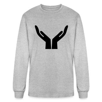 hands pray - Men's Long Sleeve T-Shirt - heather gray - Front